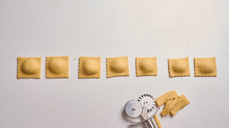 ravioli cut into squares