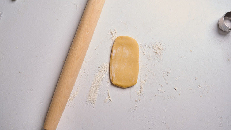dough flattened into a sheet
