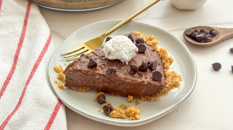 slice of pie on plate