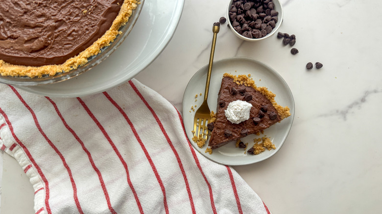 piece of pie with whipped cream