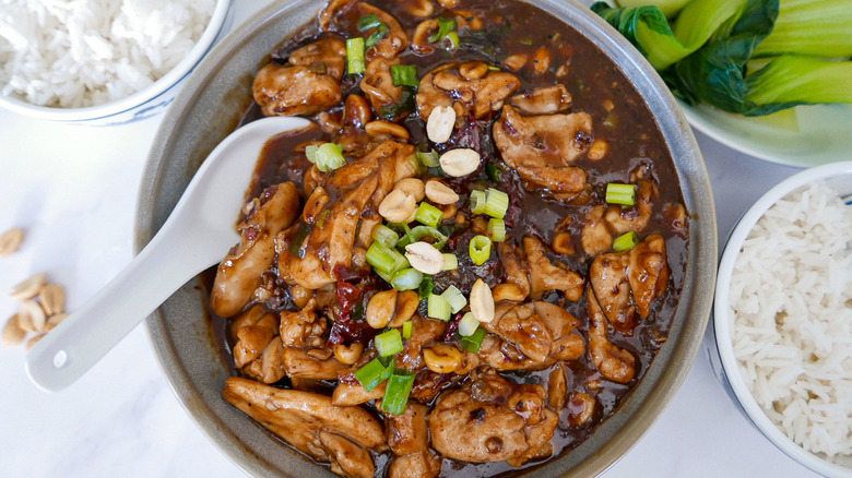 Bowl of kung pao chicken
