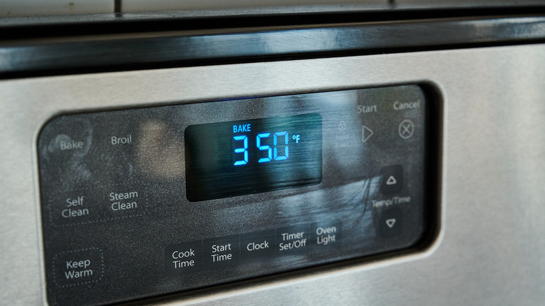 preheating the oven to 350 F