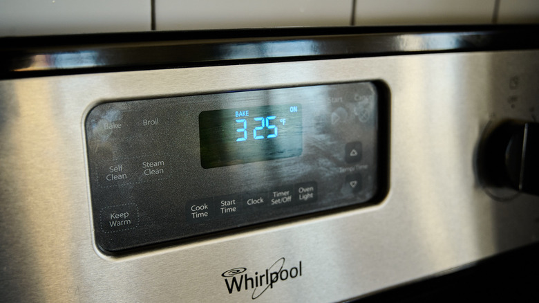 oven temperature lowered to 325 F