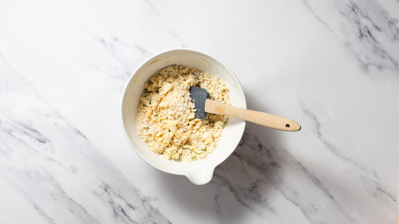 Bowl with batter and spatula