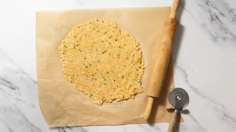 Rolled out cheese straws dough