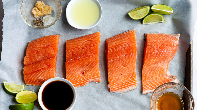 ingredients for honey lime salmon