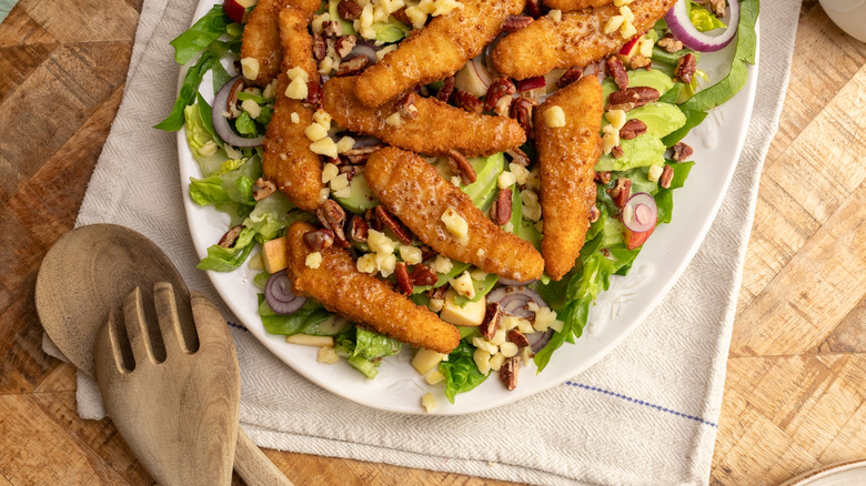 honey mustard chicken tender salad
