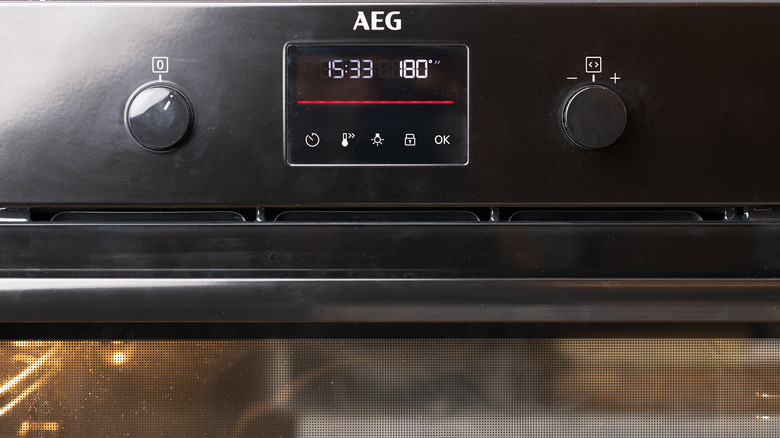preheating an oven