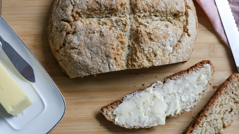 soda bread slice with butter