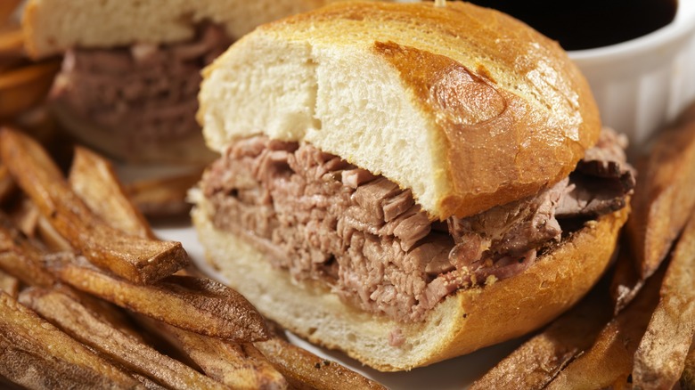 French dip sandwich and fries