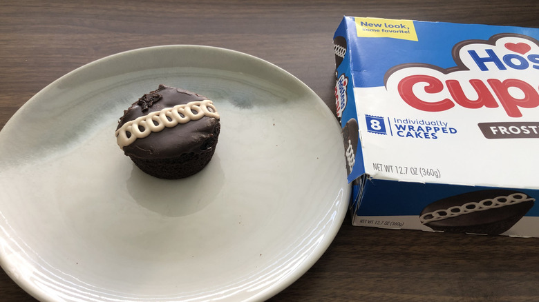 Hostess CupCake on a plate.