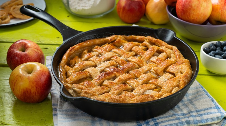 Cast iron pan apple pie