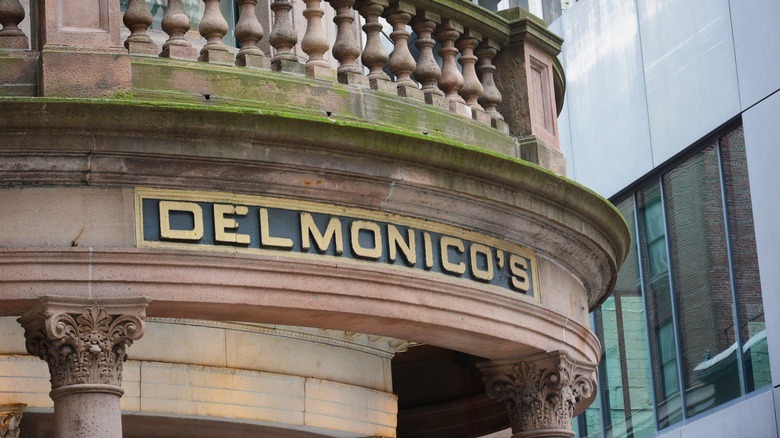 delmonicos entrance sign