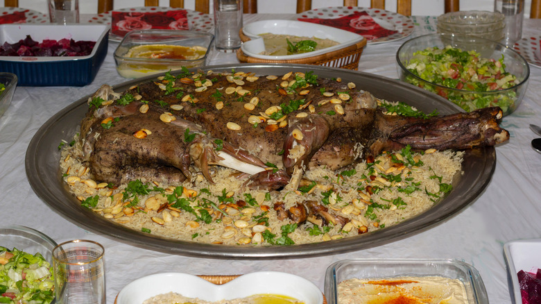 Plate of Syrian kharouf mahshi.