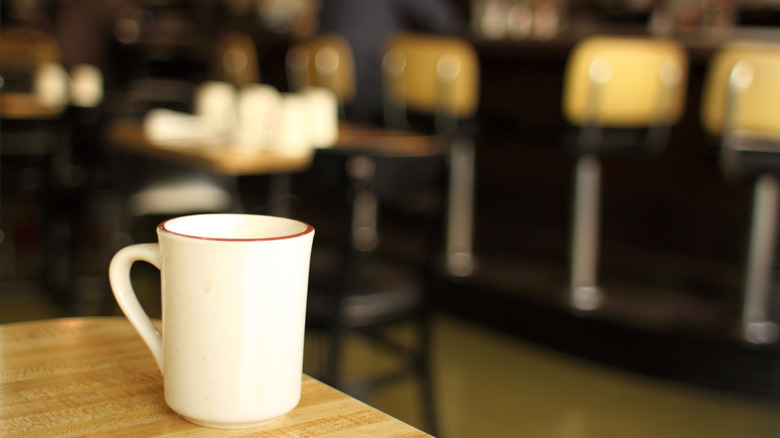 Diner mug on wood table