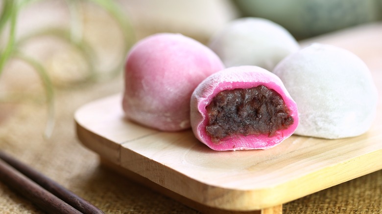 Mochi with anko filling