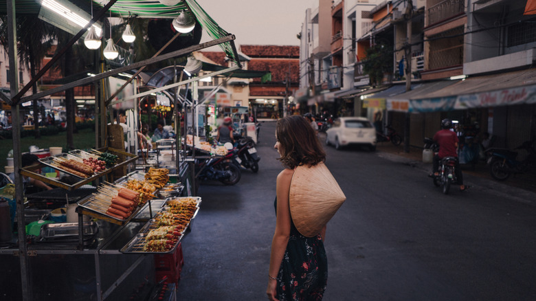 Foodie exploring a Vietnamese market