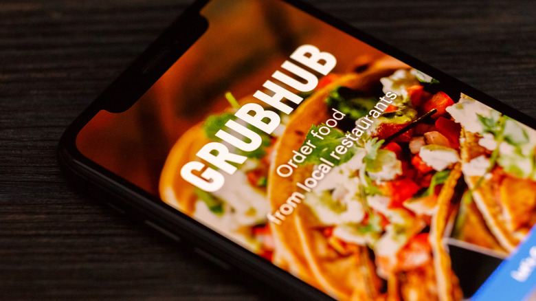 Grubhub app on phone