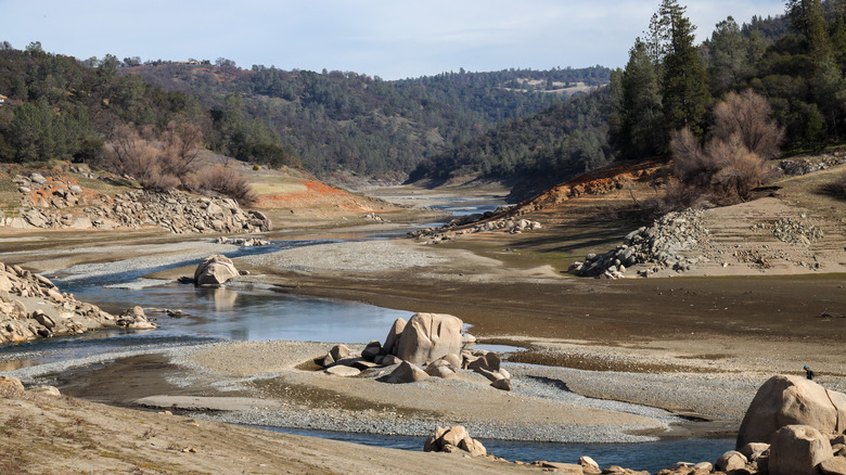 dried up river in California 