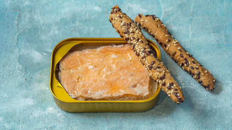 canned salmon with biscotti