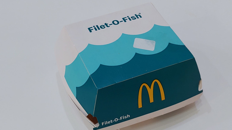Filet-O-Fish carton on white background