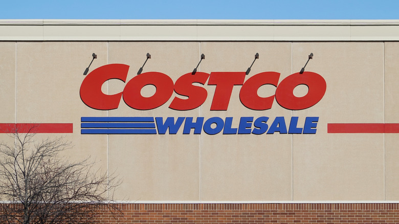 Costco Wholesale store logo displayed on the exterior of a retail warehouse building