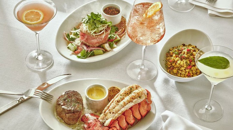 selection of meals and cocktails at Ruth's Chris Steak House