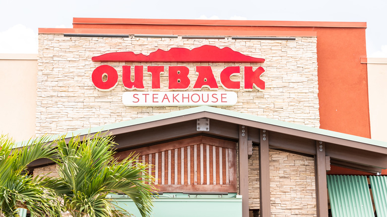 Outback Steakhouse restaurant with red sign