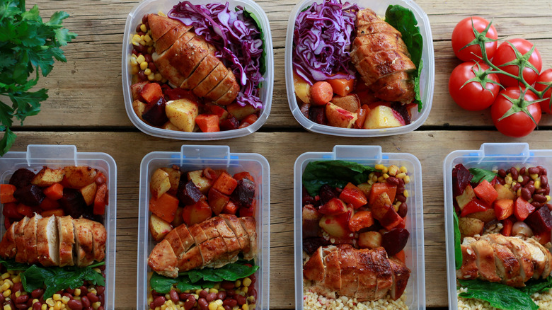 Pre prepped meals in containers