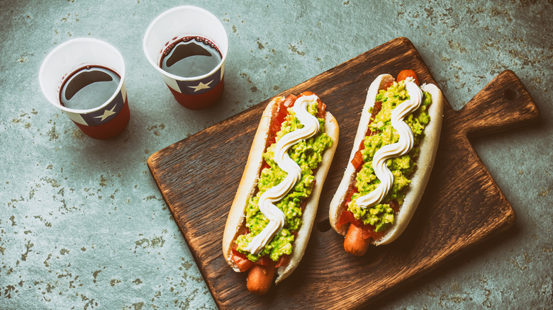 hot dogs with avocado