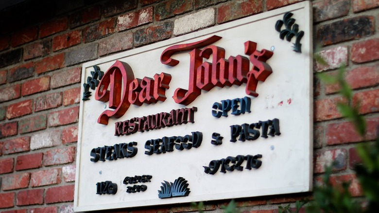 Dear John's exterior sign