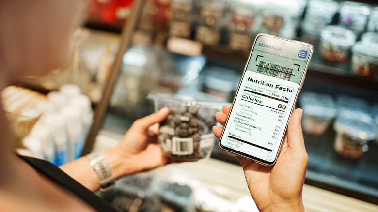 looking at nutrition facts