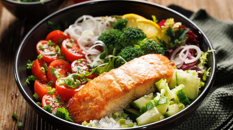 salmon protein bowl