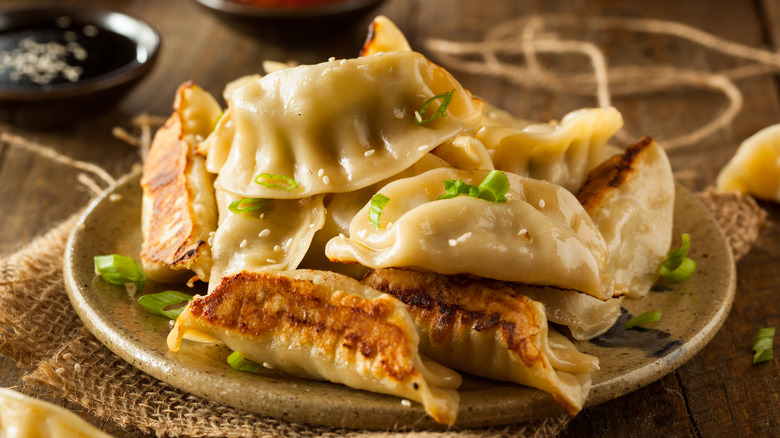 Plate of potstickers