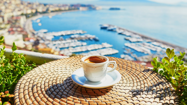 Cup of espresso in Naples