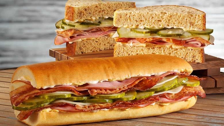 Jimmy John's sandwiches with bacon