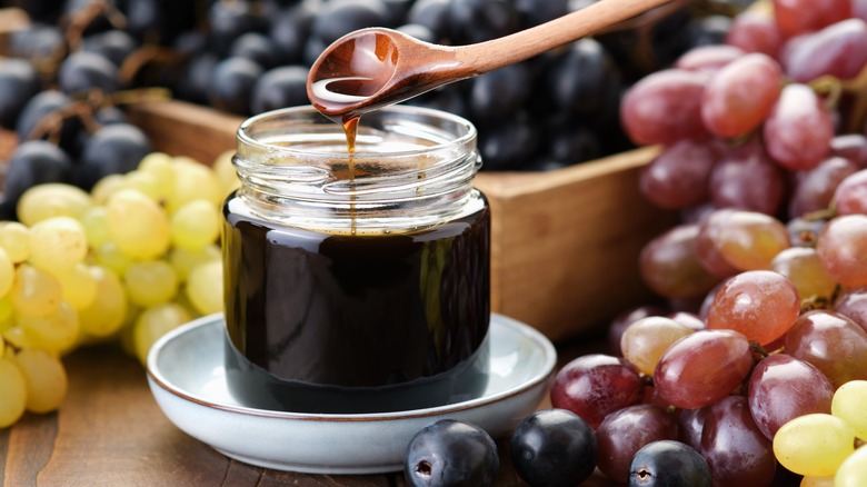 grape syrup in a jar