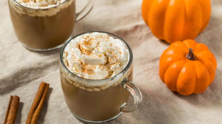 Pumpkin spice latte with whipped cream