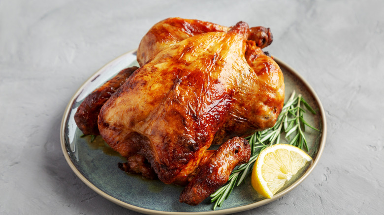 Rotisserie chicken with lemon and thyme