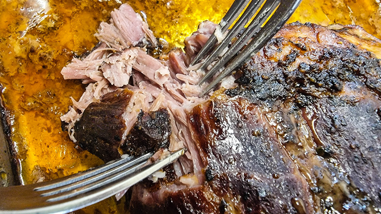 shredding pulled pork butt