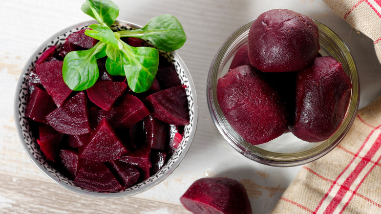 bowls of pickled beets
