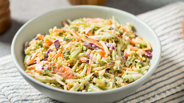 Bowl with creamy coleslaw