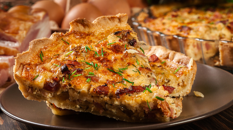 baked Quiche Lorraine with bacon