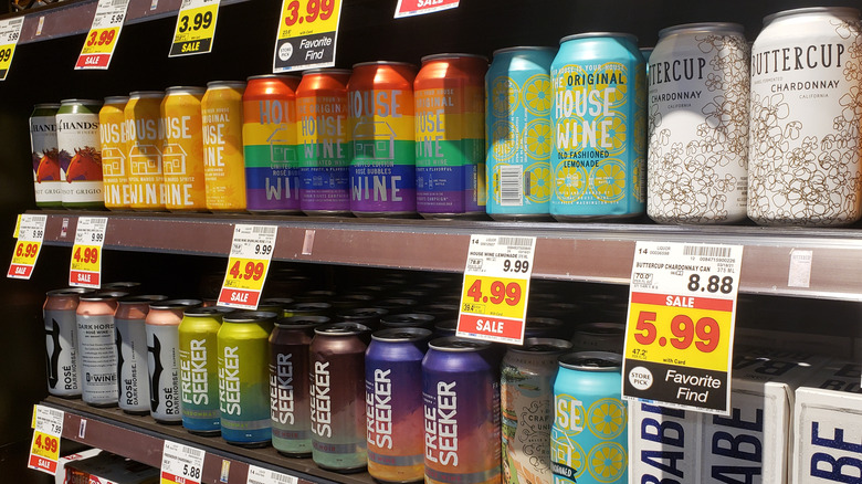 variety of canned wines