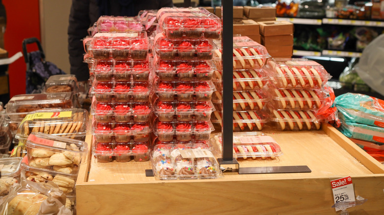 Cupcakes and cookies featured on Target's bakery display