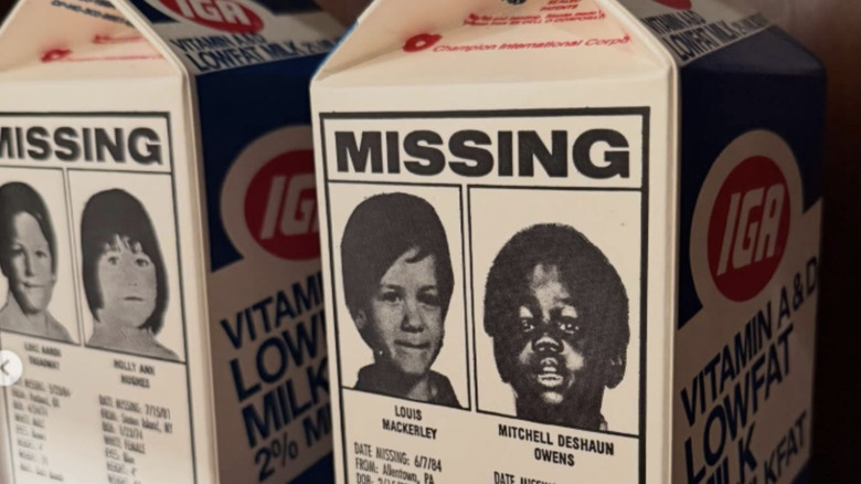 Missing children on the side of milk cartons