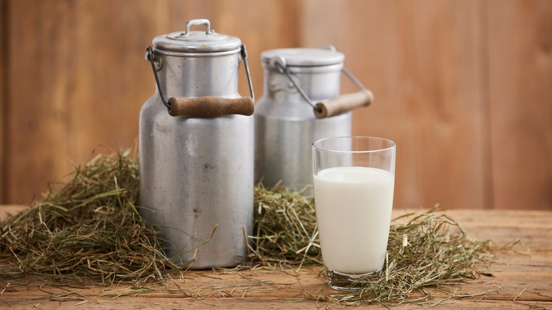 milk and metal containers