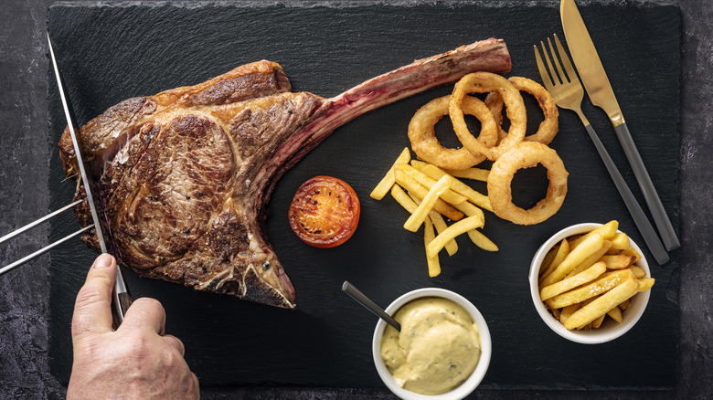 steakhouse dinner with sides