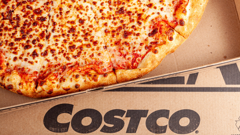 Costco cheese pizza in box