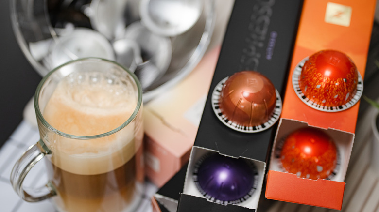 nespresso pods and a nespresso coffee